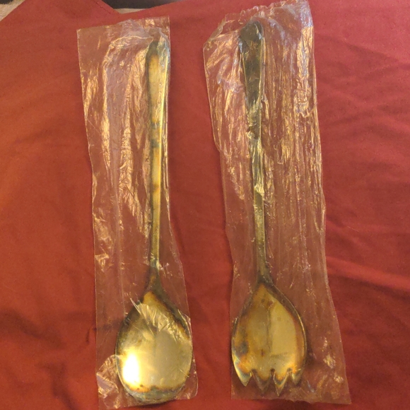 QUEEN ANNE SILVER PLATED ENGLAND SIGNED 2 Piece Set Large Fork & Spoon - Picture 14 of 16